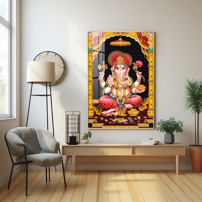 Sacred Ganesha Premium Acrylic Vertical Wall Art