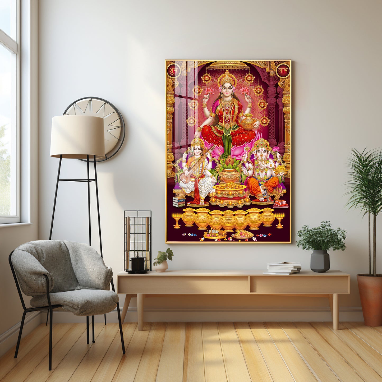 Laxmi's Sacred Serenity Premium Acrylic Vertical Wall Art