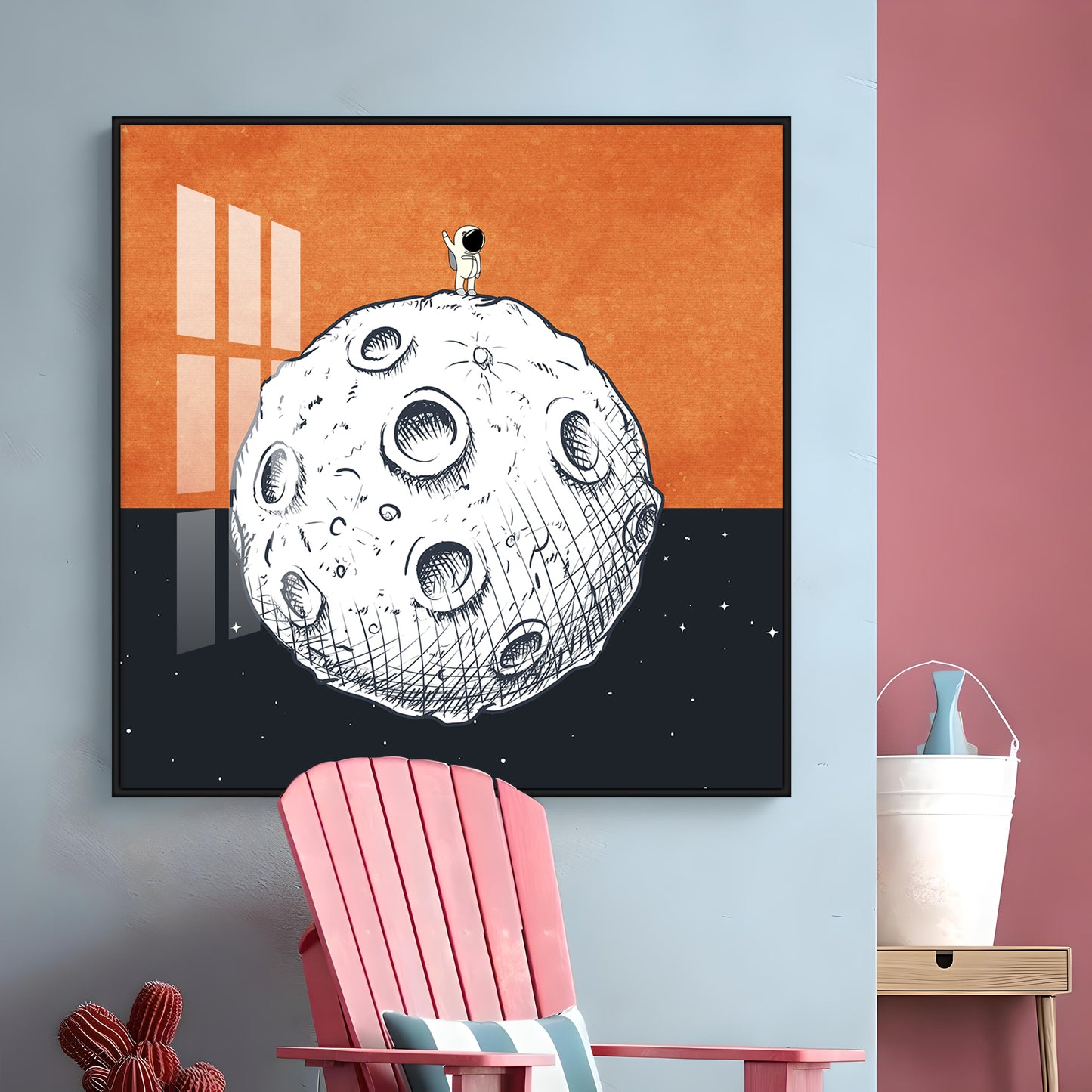 Conquering The Moon Premium Acrylic Square Wall Art