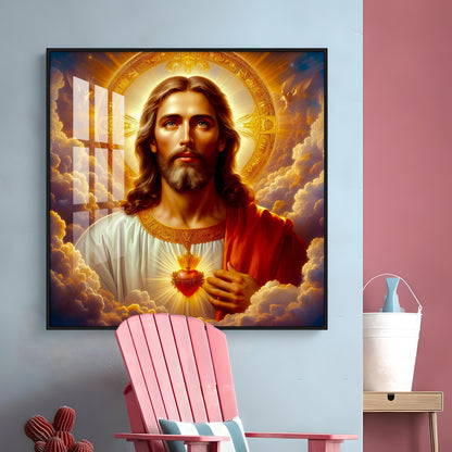 Holy Jesus Premium Acrylic Square Wall Art