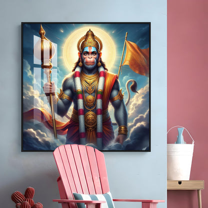 Jai Bajrang Bali Premium Acrylic Square Wall Art