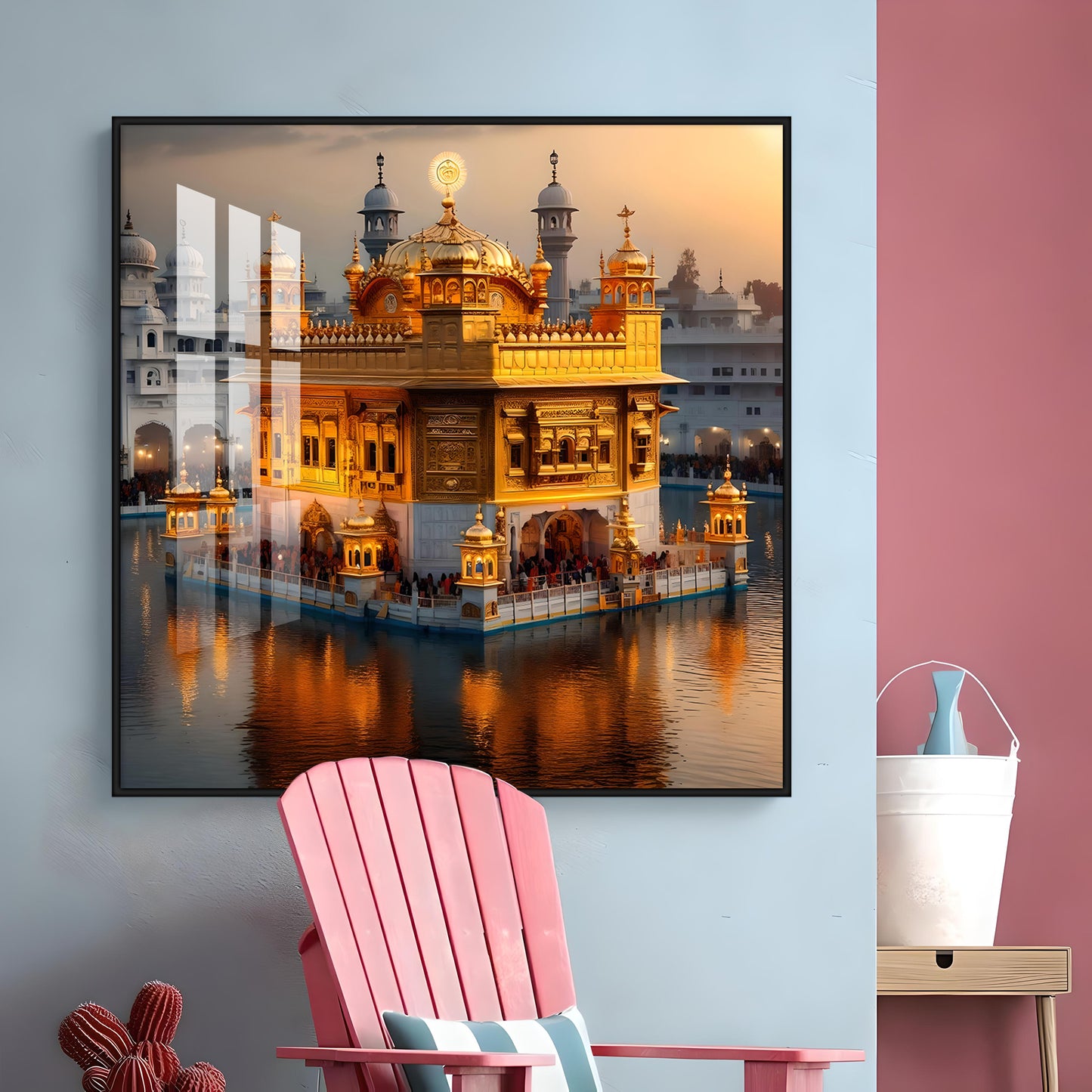 The Golden Temple of Amritsar Premium Acrylic Square Wall Art