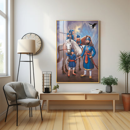 Sikh Warriors Premium Acrylic Vertical Wall Art