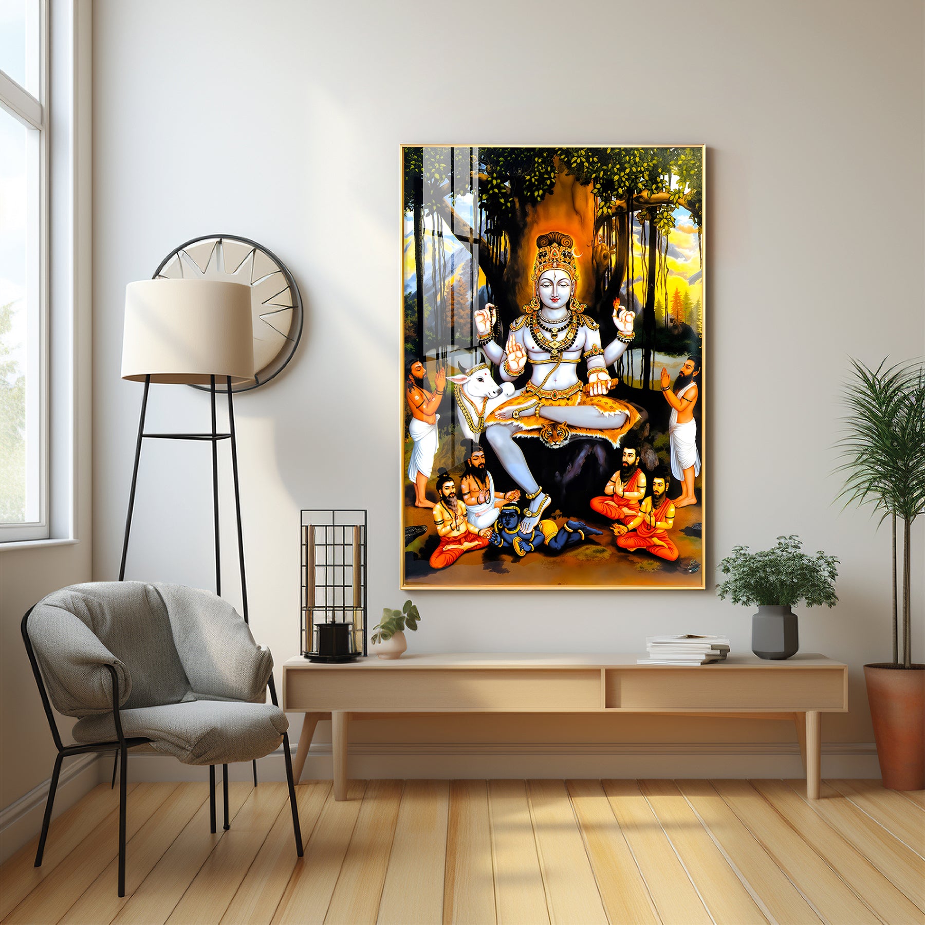 Dakshinamurthy In Lord Shiva Premium Acrylic Vertical Wall Art