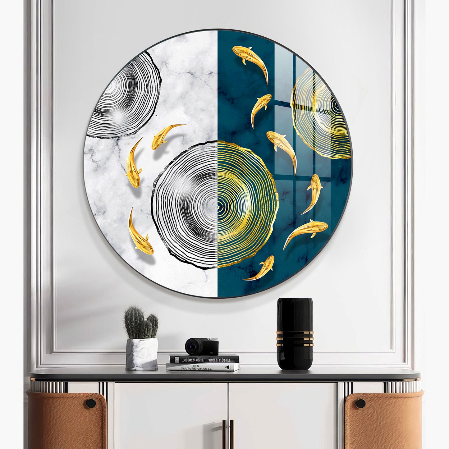 Goldfish Dreamscape Premium Acrylic Round Wall Art