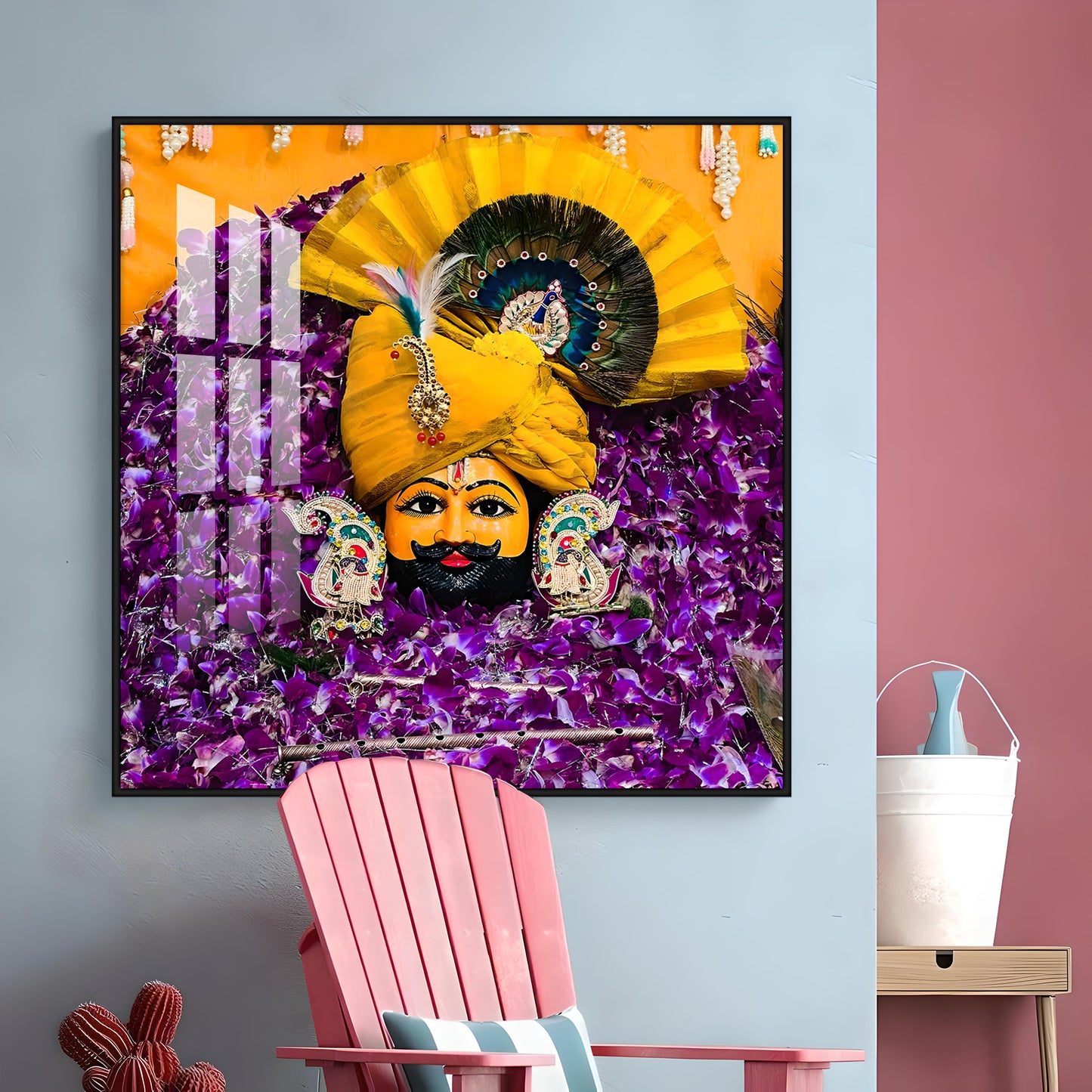 Shyam Baba Premium Acrylic Square Wall Art