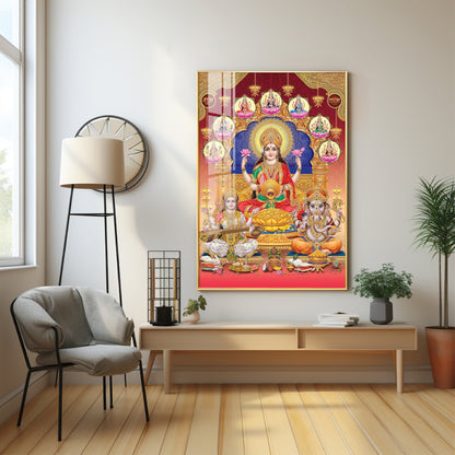 Enchanted Divinity Of Maha Laxmi Ji Premium Acrylic Vertical Wall Art