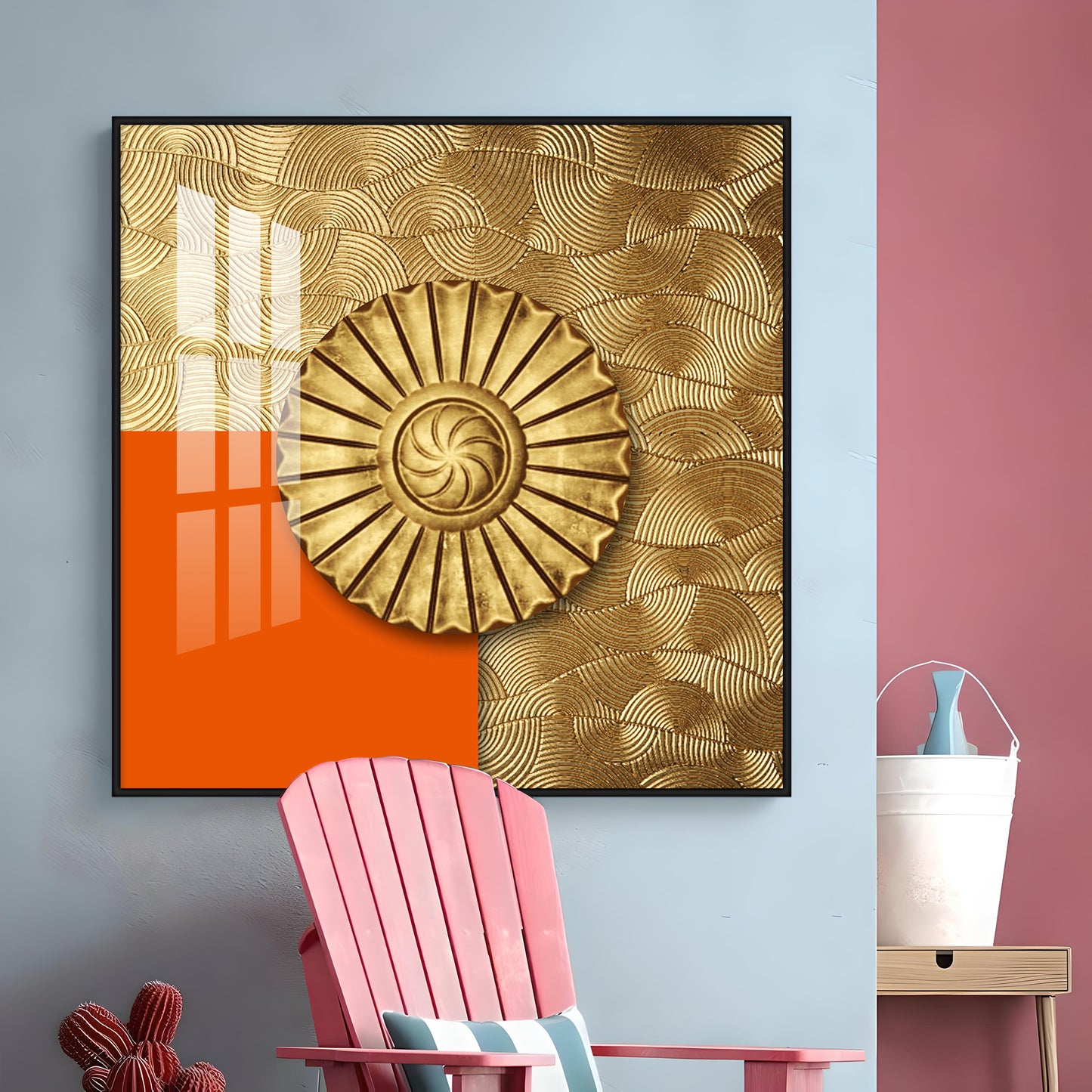 Luxury Golden Mandala Premium Acrylic Square Wall Art