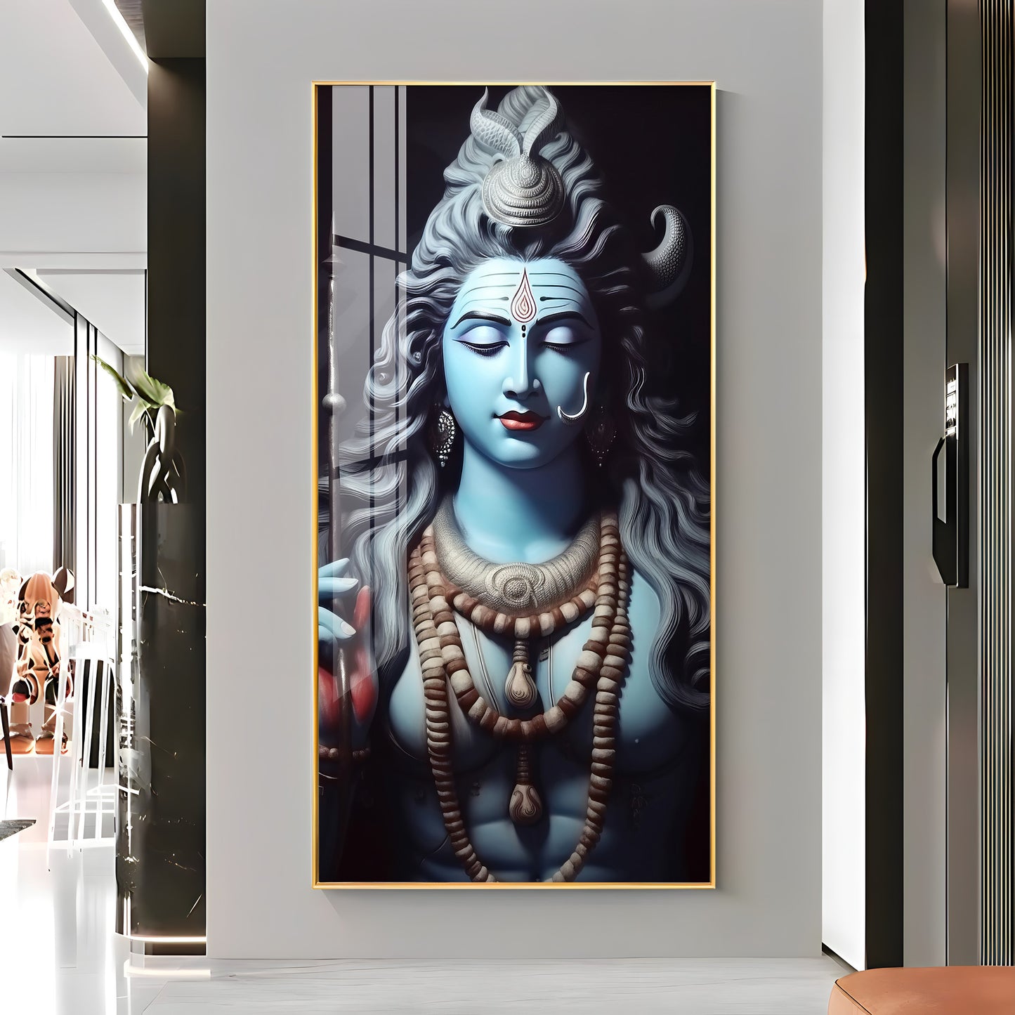 Shiv Shambhu Premium Acrylic Vertical Wall Art