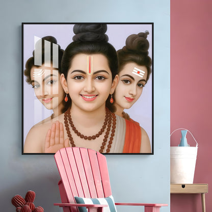 Sri Dattatreya Maharaj Ji Premium Acrylic Square Wall Art