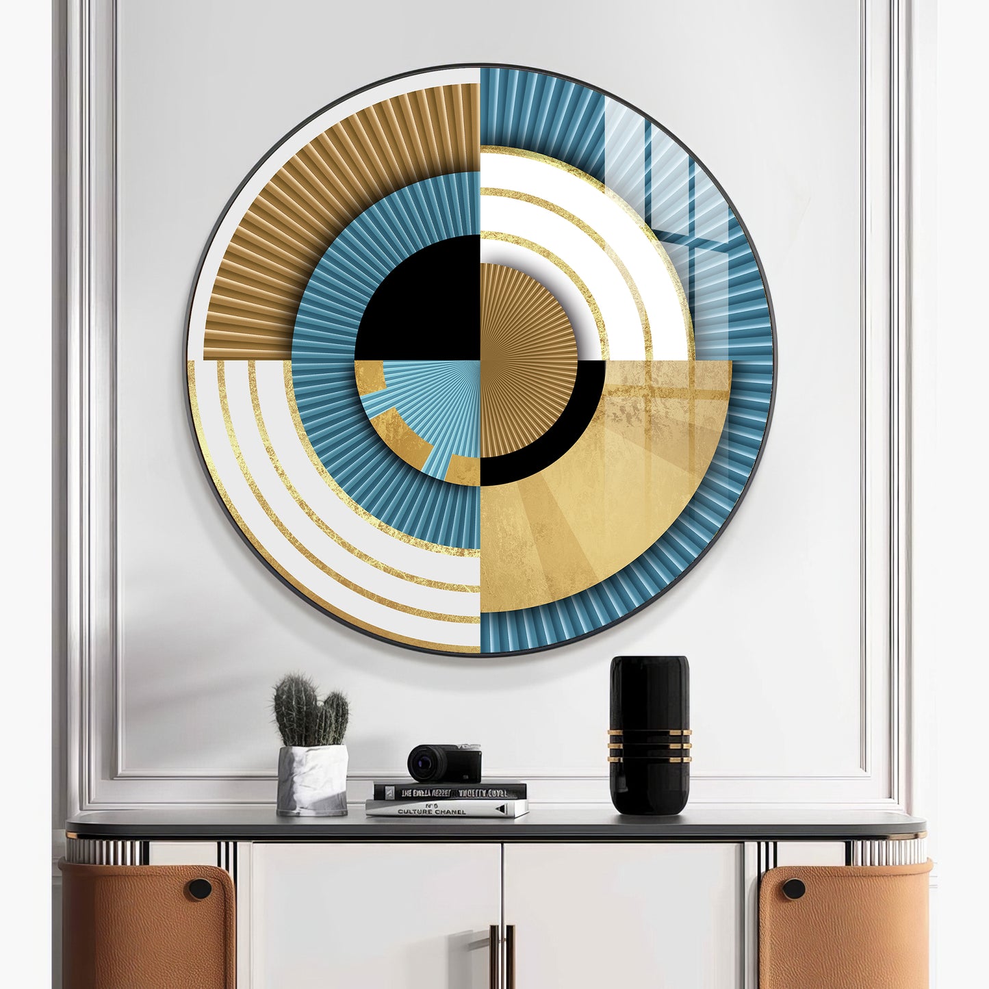 Luxe Waves Premium Acrylic Round Wall Art