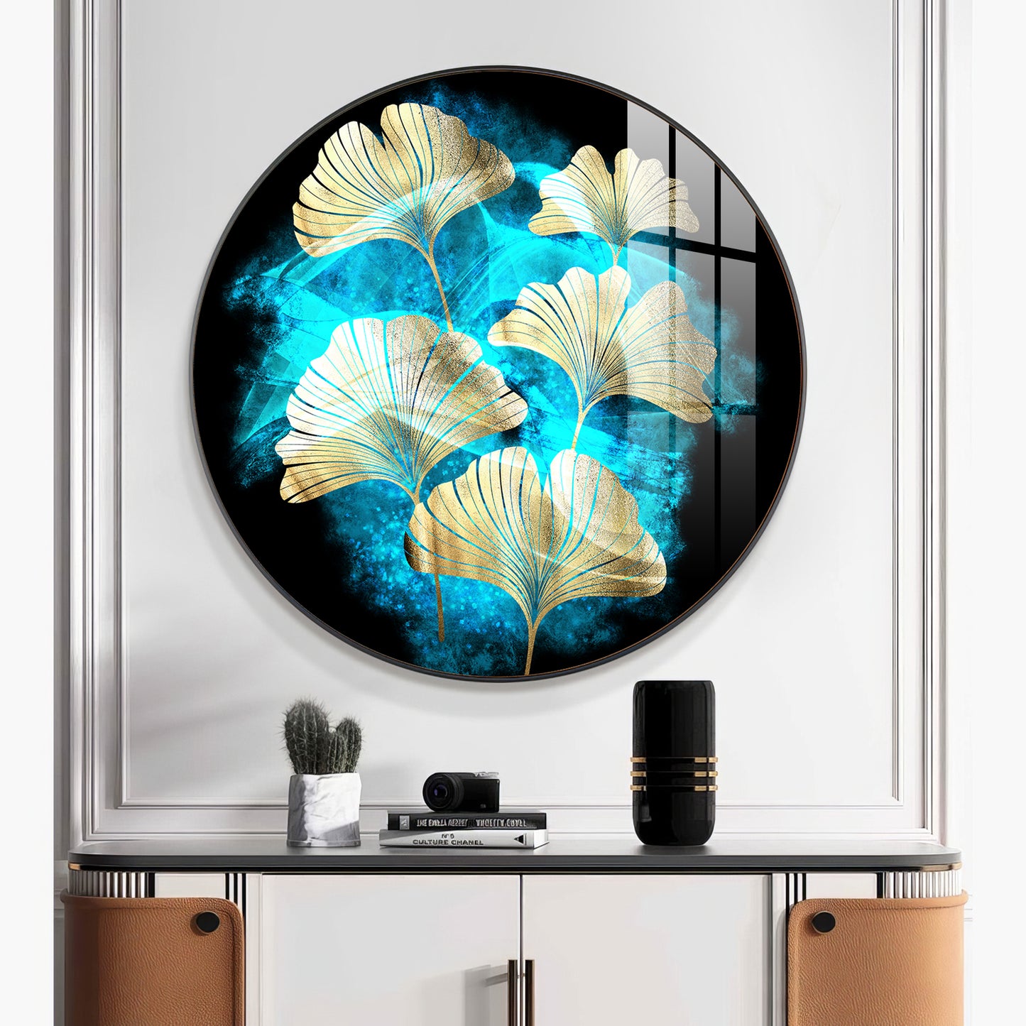 Leaf Medley Premium Acrylic Round Wall Art