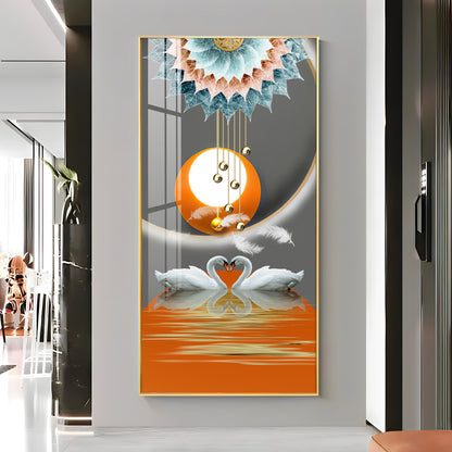 Loving Swans Premium Acrylic Vertical Wall Art