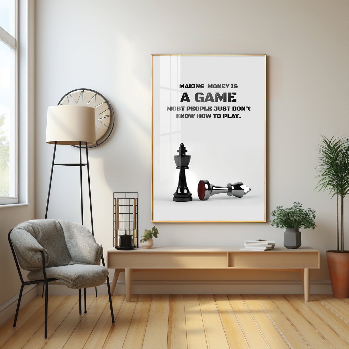 Making Money Is A Game Premium Acrylic Vertical Wall Art