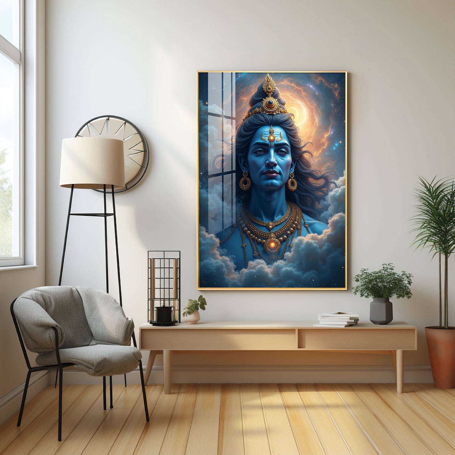 Lord Shiva Cloudscape Premium Acrylic Wall Art