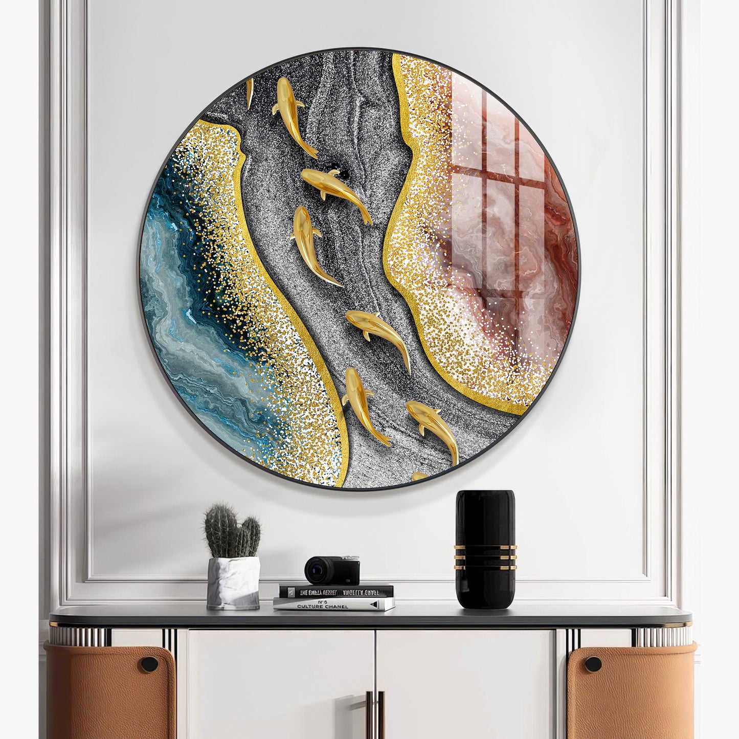 Oceanic Embrace Premium Acrylic Round Wall Art