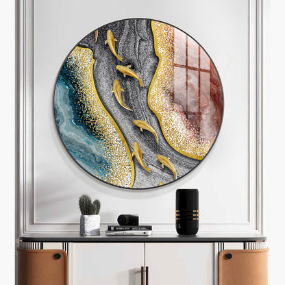 Oceanic Embrace Premium Acrylic Round Wall Art