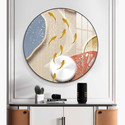 Aqua Whirl Premium Acrylic Round Wall Art