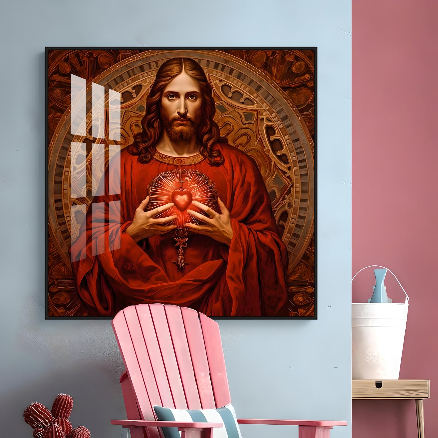 Christ's Heart Revelation Premium Acrylic Square Wall Art