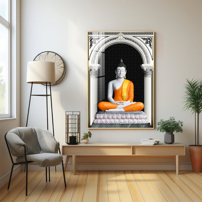 Serene Lotus Buddha Premium Acrylic Vertical Wall Art