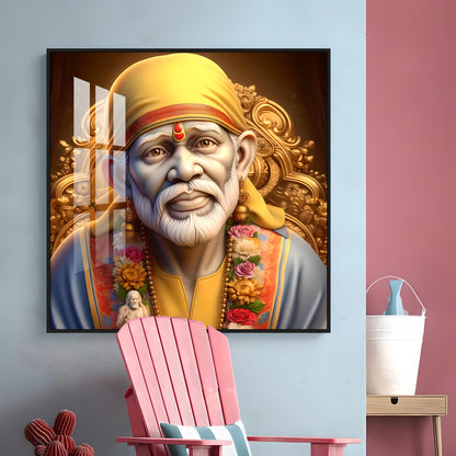 Sai Baba of Shirdi Premium Acrylic Square Wall Art