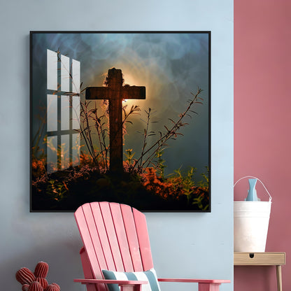 Jesus Christ Cross Premium Acrylic Square Wall Art