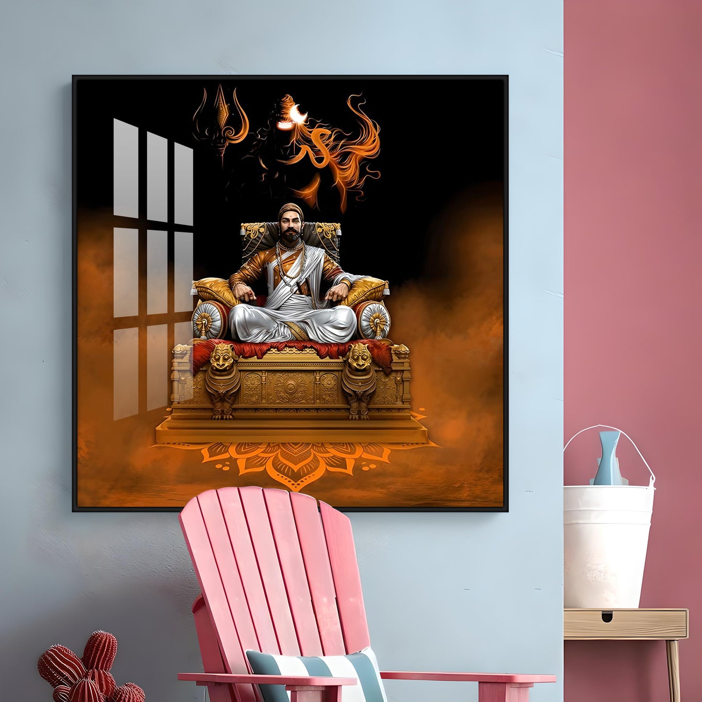 Maratha Warrior Shivaji Maharaj Premium Acrylic Square Wall Art