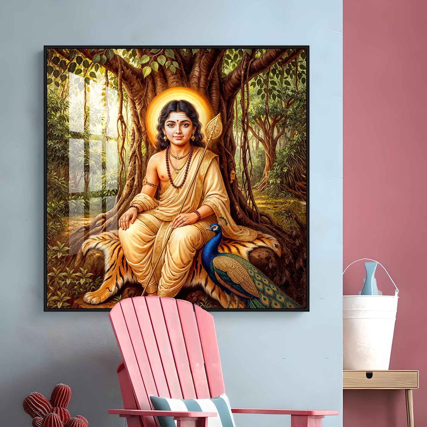 Divine Kartikeya Premium Acrylic Square Wall Art