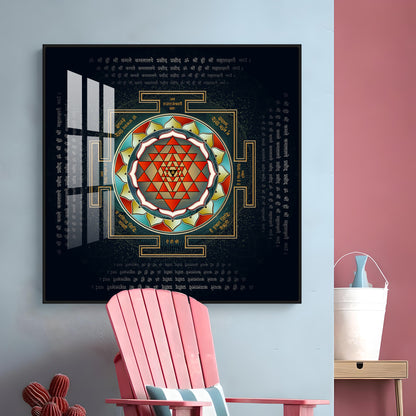 Shri Yantra Premium Acrylic Square Wall Art