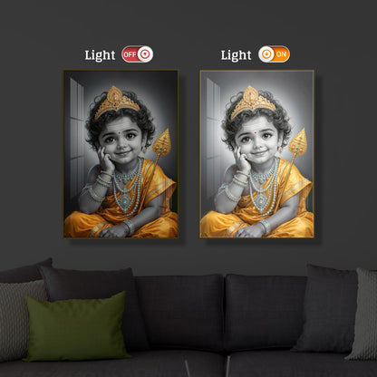 Little Murugan Modern Luxury Backlight Vertical Wall Art