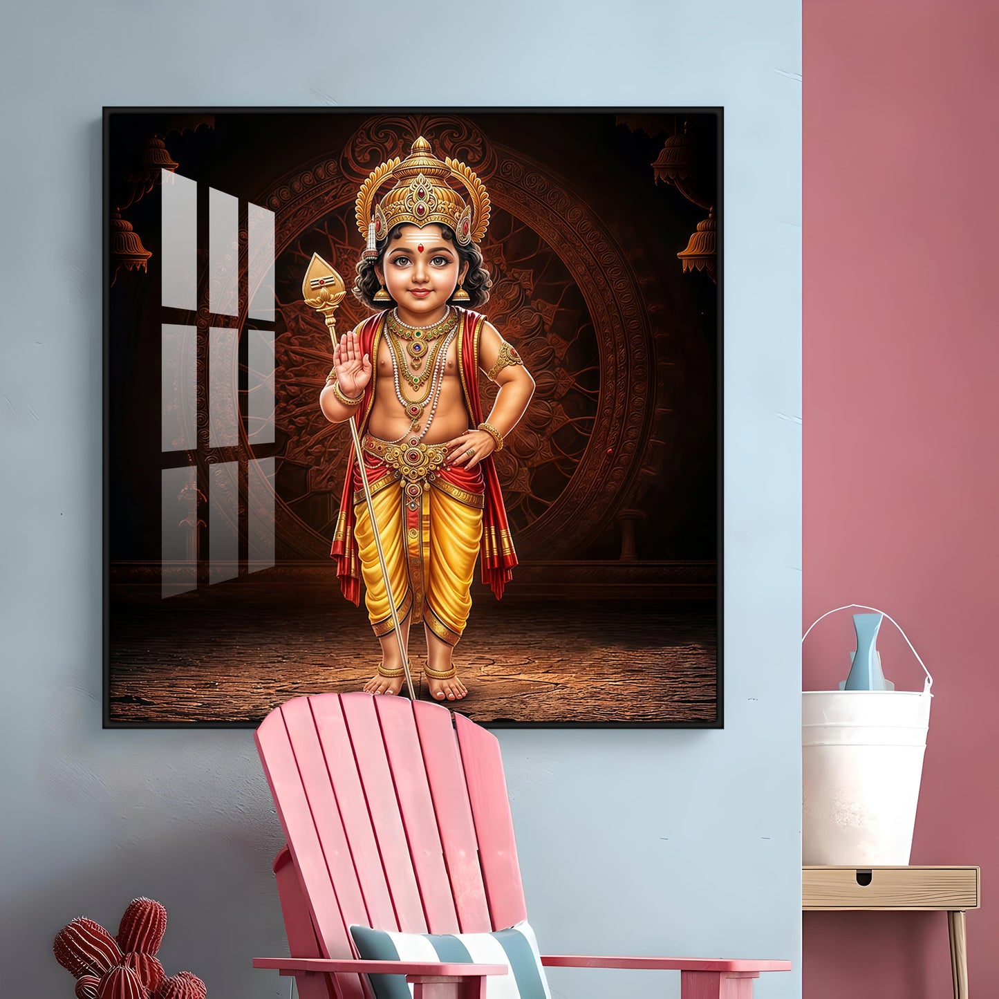 Bhagwan Murugan Ji Premium Acrylic Square Wall Art