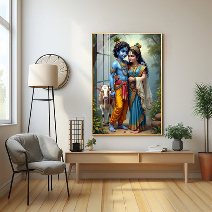 Krishna and Radha Togetherness Premium Acrylic Wall Art