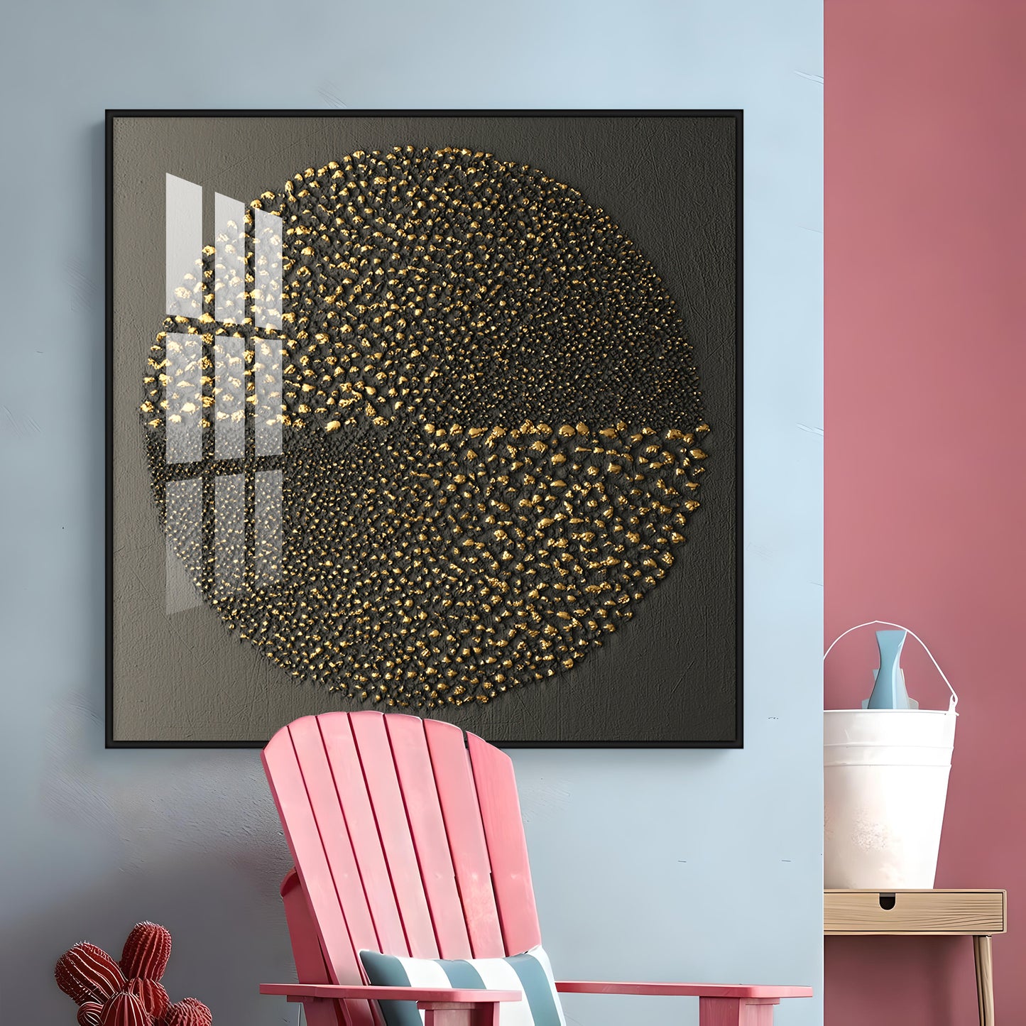 Gold Textured Premium Acrylic Square Wall Art