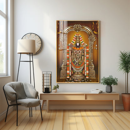 Majestic Lord Tirupati Balaji Premium Vertical Acrylic Wall Art