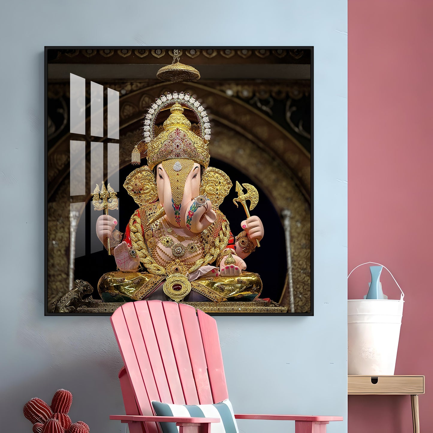 Lord Ganesh Serenity Premium Acrylic Square Wall Art