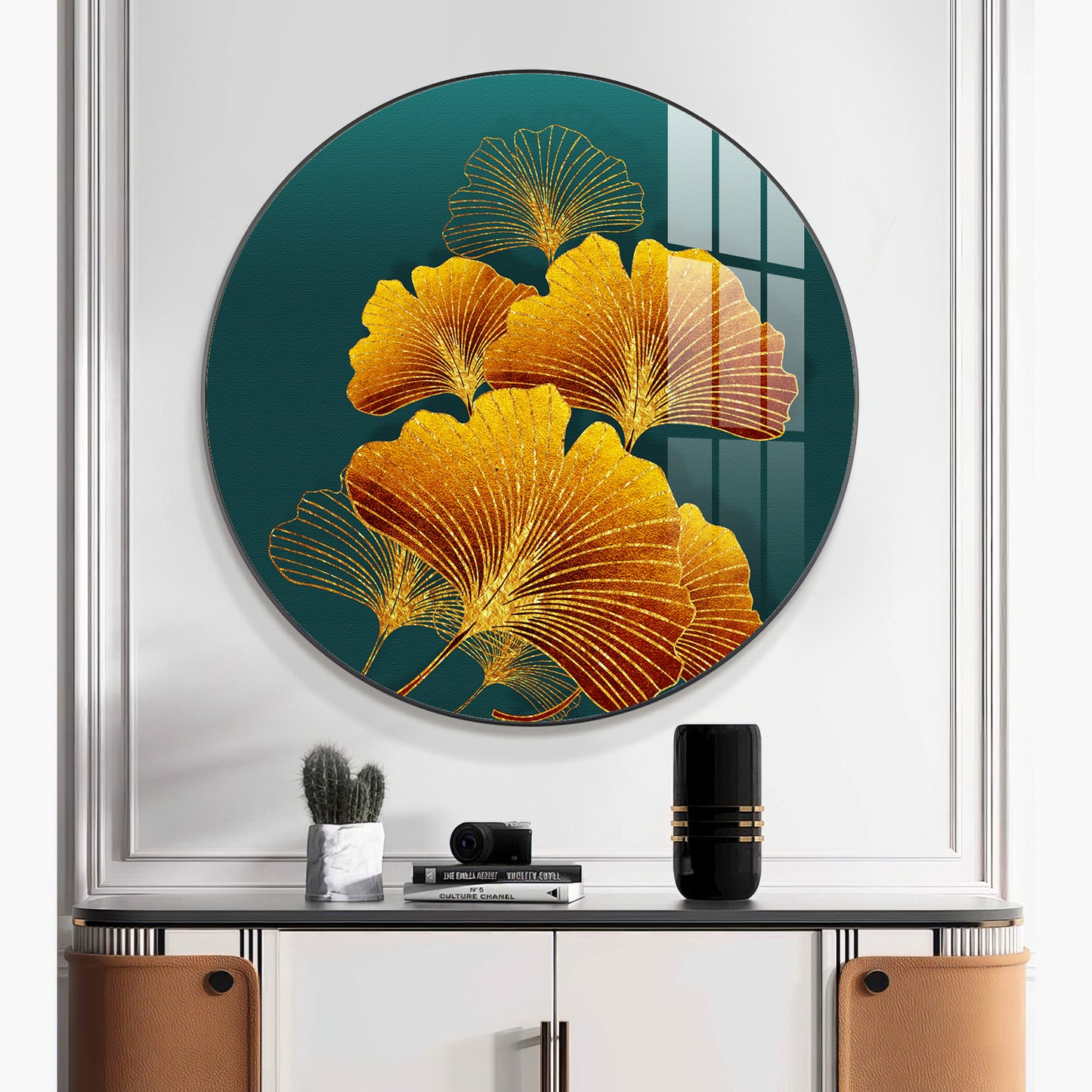 Sunlit Blossom Premium Acrylic Round Wall Art