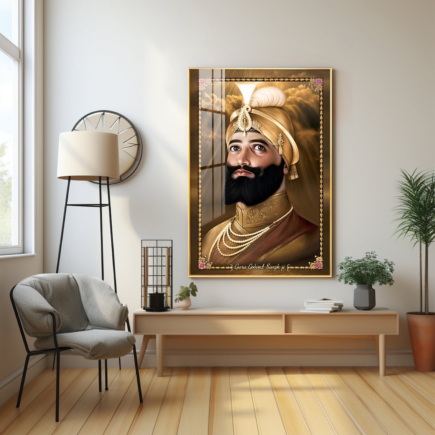 Guru Gobind Singh Premium Acrylic Vertical Wall Art