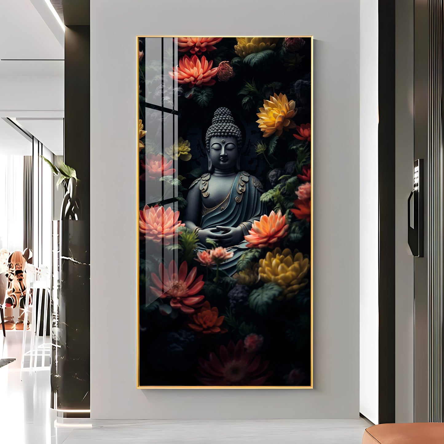 Majestic Buddha Premium Acrylic Vertical Wall Art