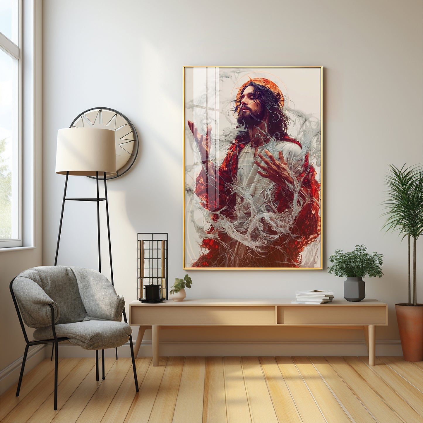 Sacred Jesus Mural Premium Acrylic Wall Art