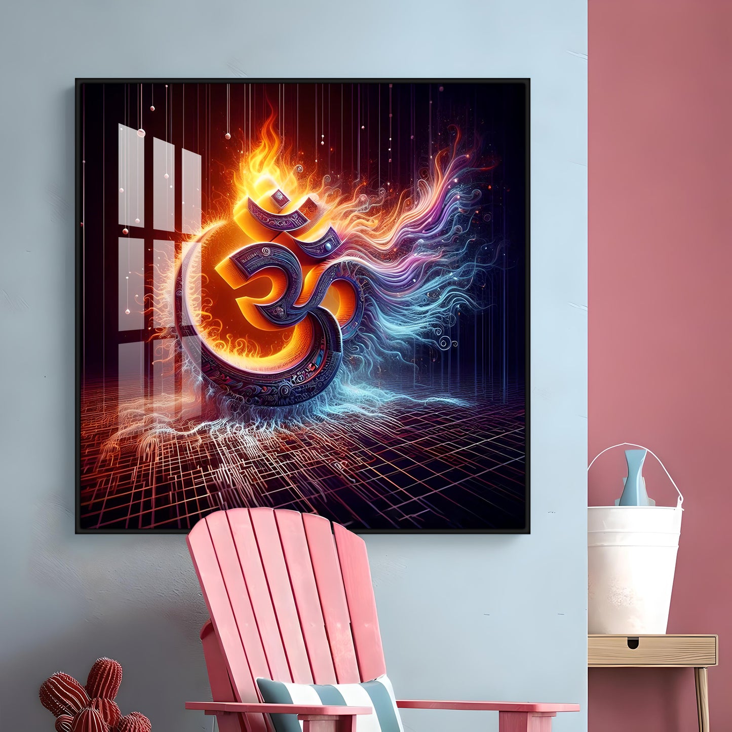 Divine Om Mural Premium Acrylic Square Wall Art