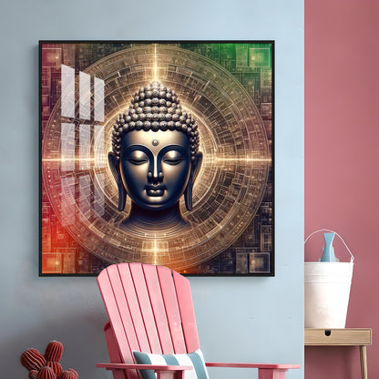 Divine and Peaceful Buddha Premium Acrylic Square Wall Art