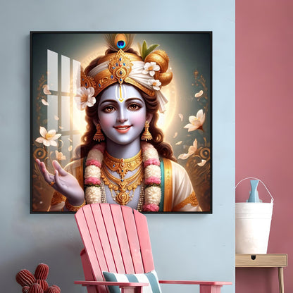 Hare Krishna Premium Acrylic Square Wall Art