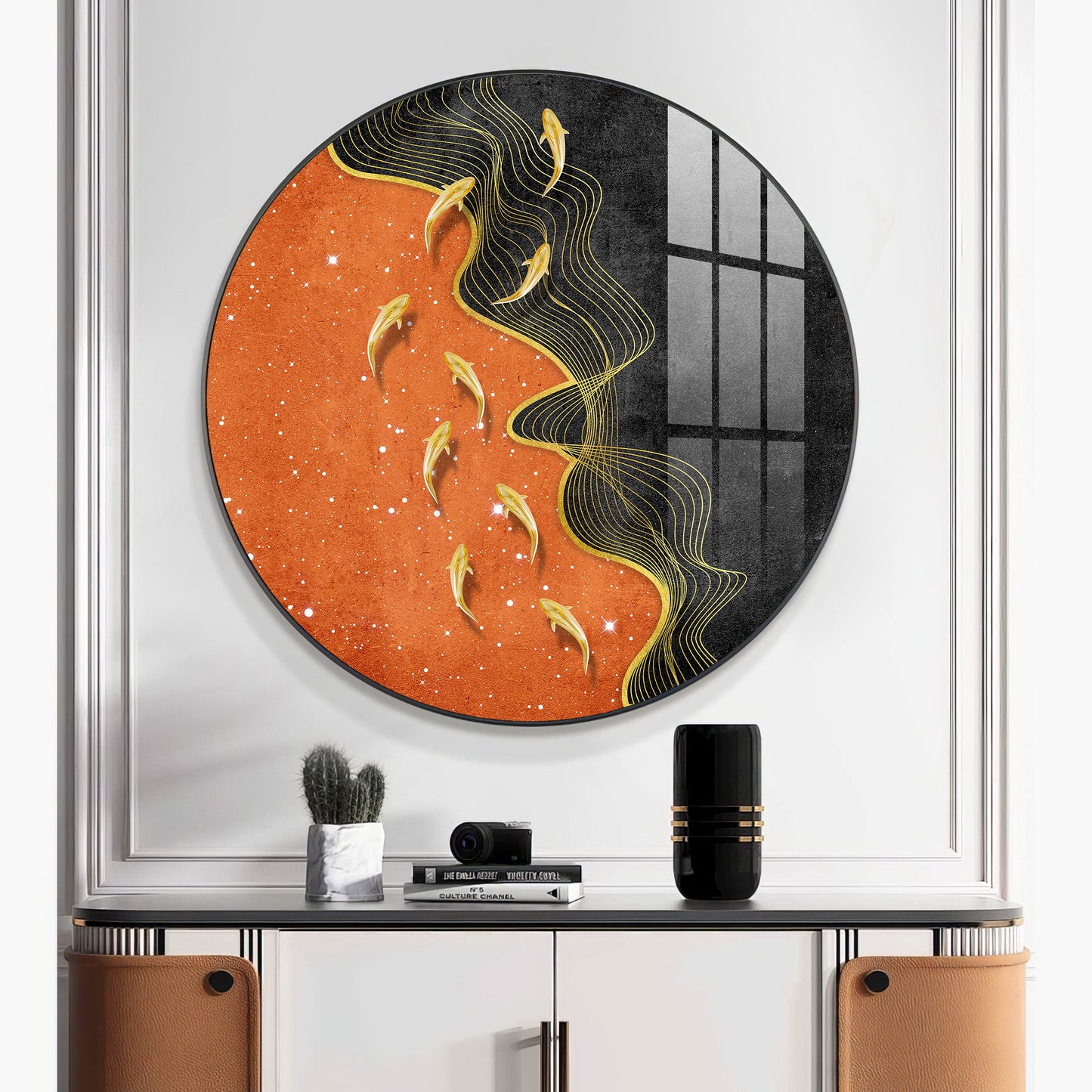 Goldfish Delight Premium Acrylic Round Wall Art