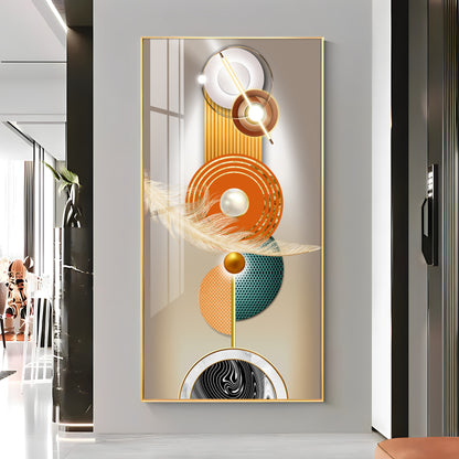 Luxury Crystal Circle Premium Acrylic Vertical Wall Art