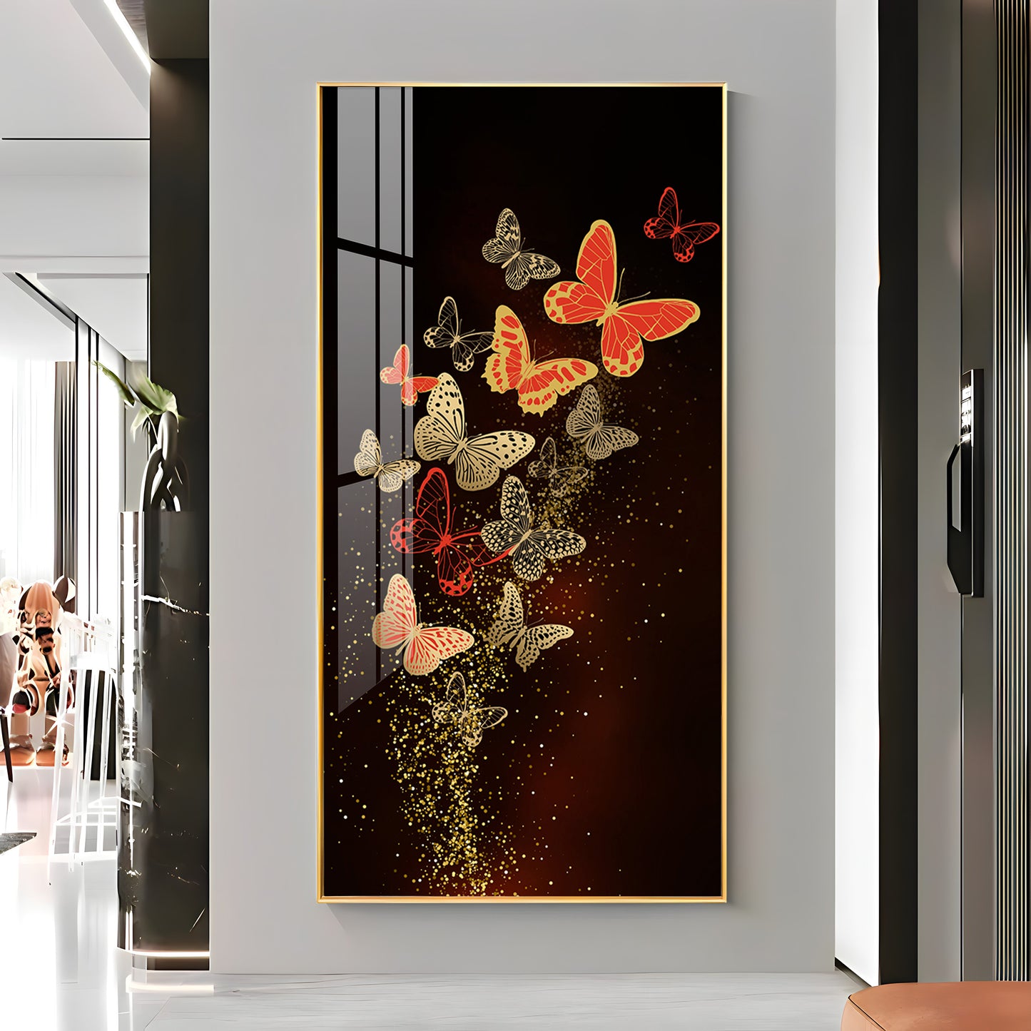 Decorative Butterfly Premium Acrylic Vertical Wall Art