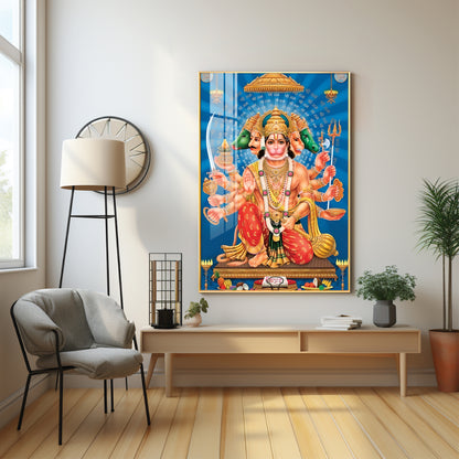 Panchmukhi Hanuman Premium Acrylic Vertical Wall Art