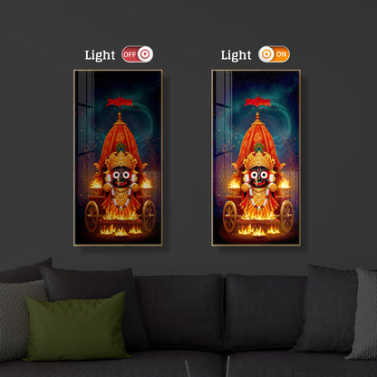 Jagannath Prabhu Modern Luxury Backlight Vertical Wall Art