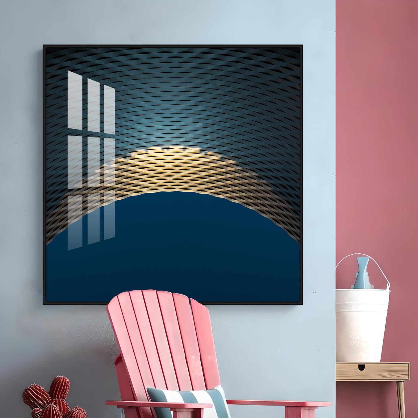 Between The Blues Premium Acrylic Square Wall Art