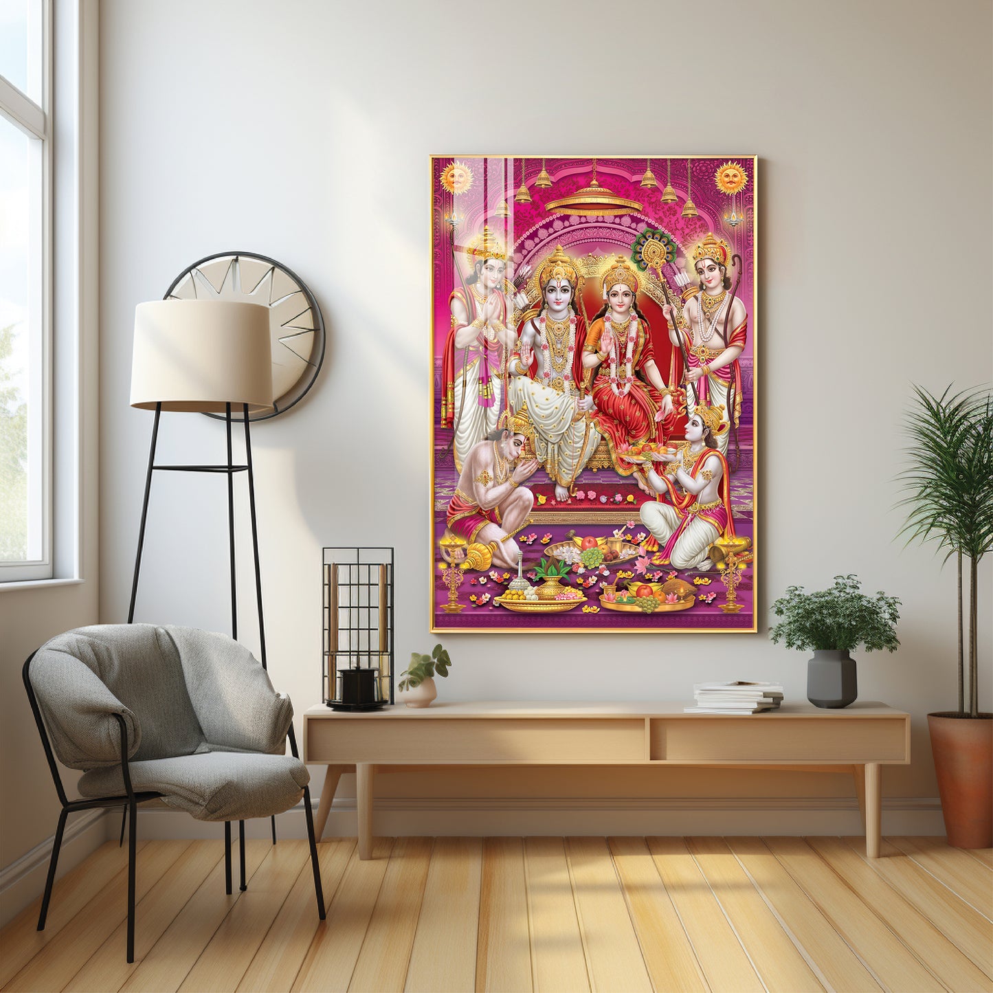 Ram Sita Darbar Premium Acrylic Vertical Wall Art