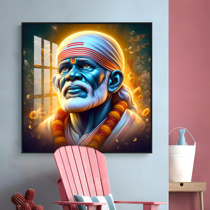 Shirdi Sai Baba Premium Acrylic Square Wall Art